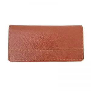 کیف پول چرم زنانه 3 لت عسلی