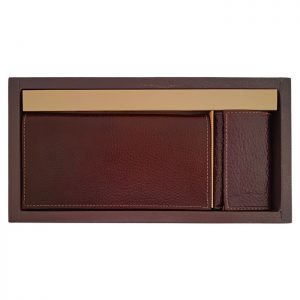 ست کیف پول پالتویی و جاکلیدی چرم مردانه ST104