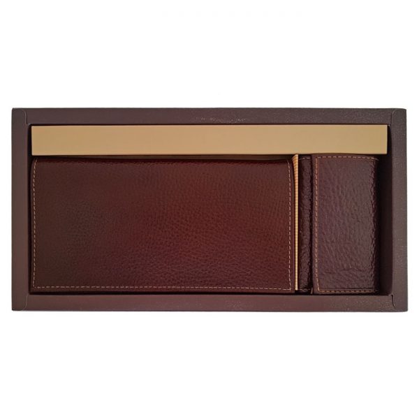 ست کیف پول پالتویی و جاکلیدی چرم مردانه ST104