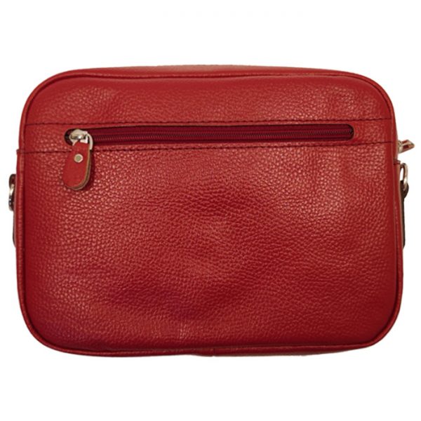 کیف دوشی چرم طبیعی زنانه قرمز