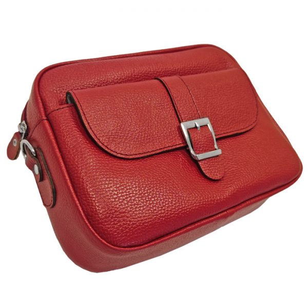 کیف دوشی چرم زنانه قرمز