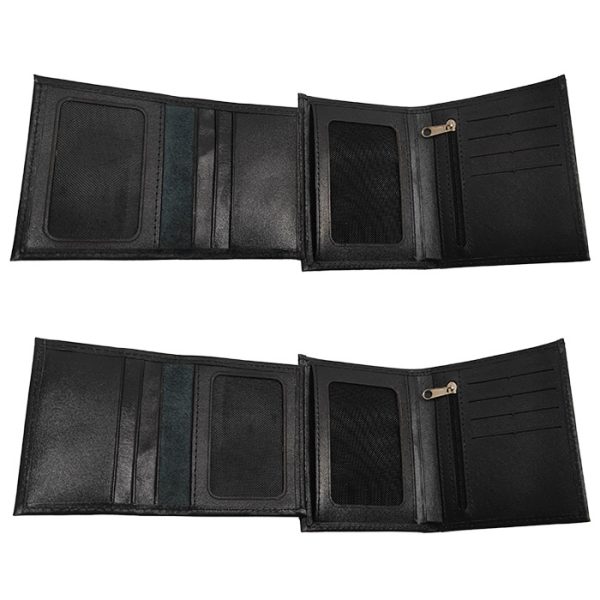 کیف پول جیبی و جاکارتی چرم طبیعی مردانه مشکی