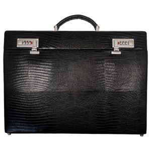 کیف سامسونت چرم اصل 2 قفل مشکی لیزارد